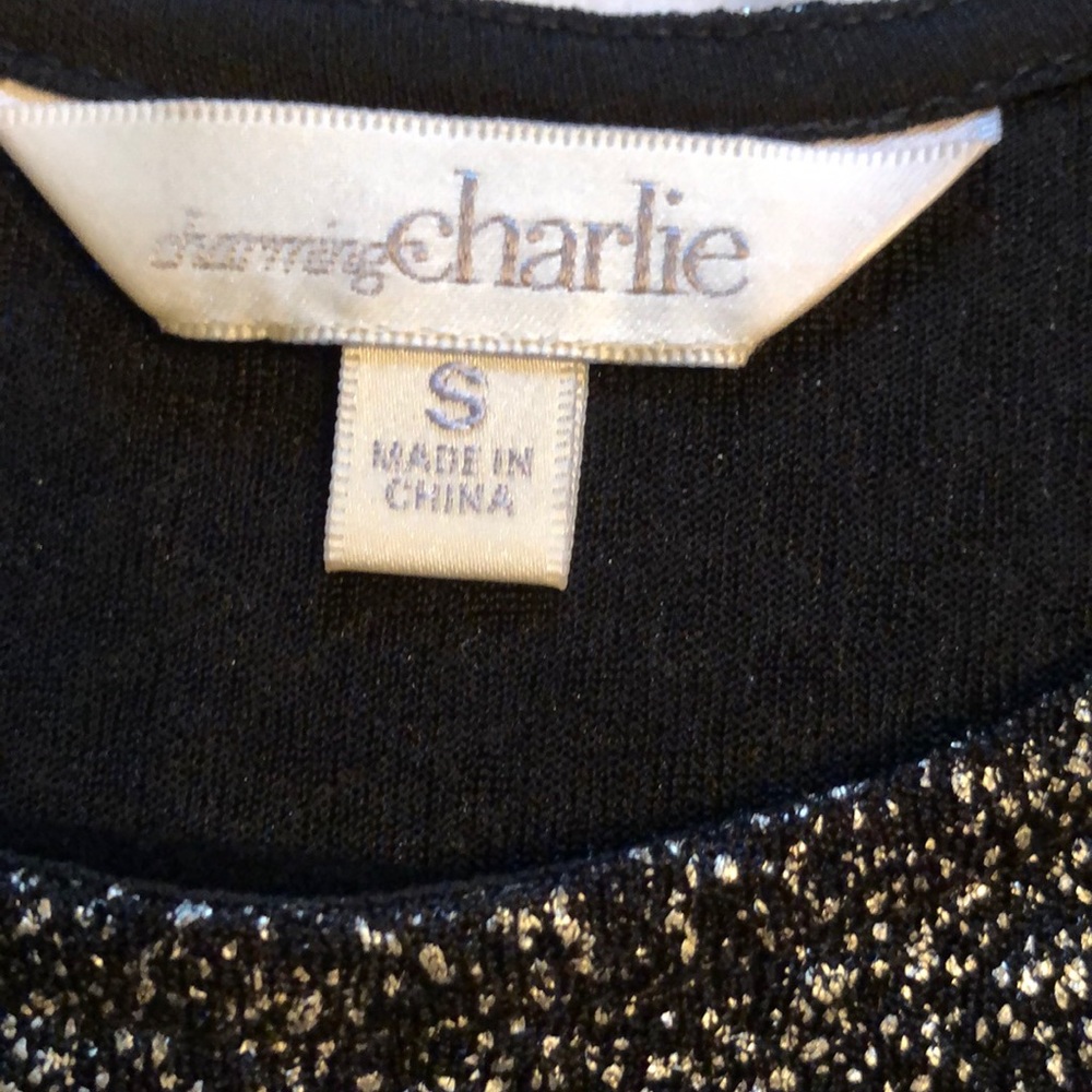 Charming Charlie black w/silver fleck dress Sz s - Picture 3 of 3